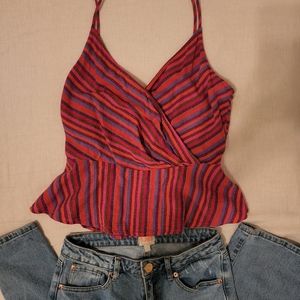 Striped summer midi top